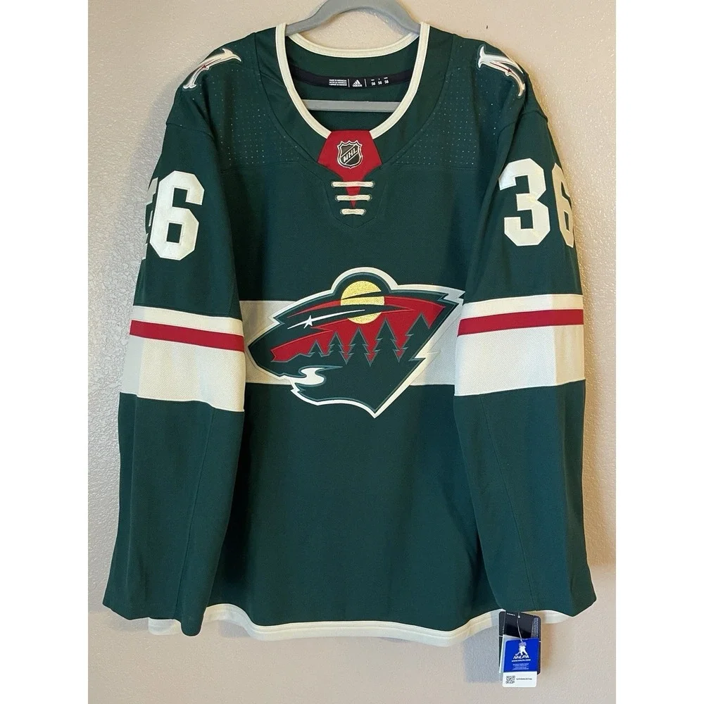 Men's 56 NWT Minnesota Wild Nick Seeler #36 Adidas Authentic Home Jersey
